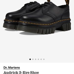 Dr. Martens Chunky Lace-Up Oxford in Black with Yellow Stitching